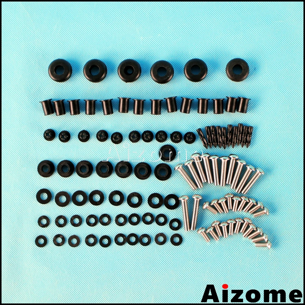 Motorcycle Complete Fairing Bolt Kit Body Screws For Kawasaki Ninja ZX-6R 636 2003 2004 Bodywork Fixation Fasteners Nuts Washers