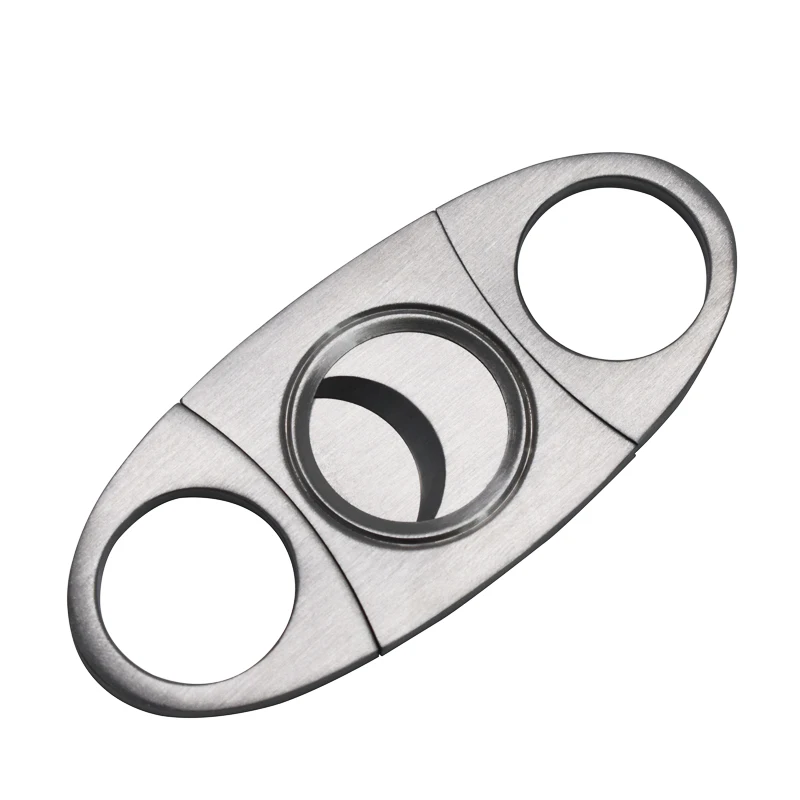 Stainless steel Cut Blade Sharp Pocket Cigar Cutter Oval-Shaped Cigar guillotine For Cigar Cutting tobacco cutters coupe cigare