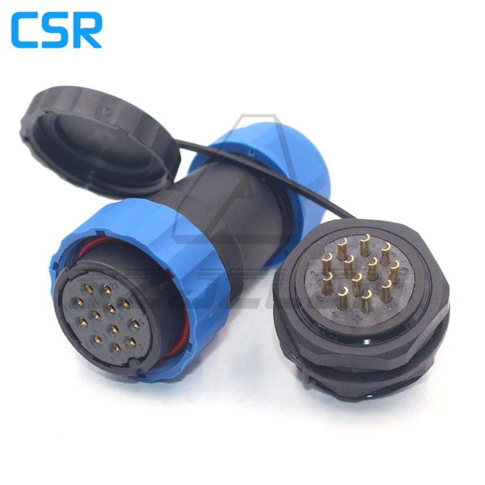 SD28TP-ZM,  Waterproof IP68 Conector 12 Pin Power For Led Display 12pins Wire Connectors 28mm Panel Mount