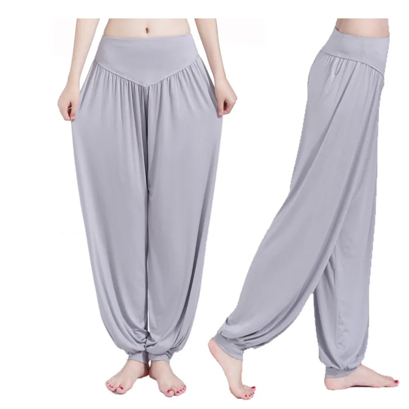 XXL plus size sport women yoga pants Colorful Harem Modal bloomers Dance Yoga TaiChi Full Length Pants Smooth legging Trouser