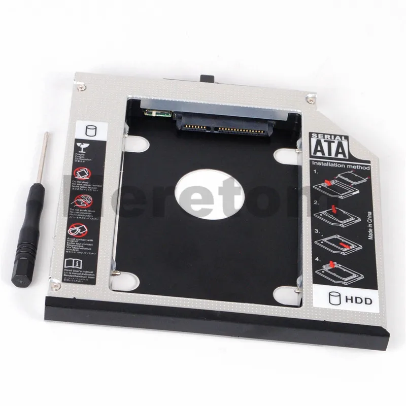 อลูมิเนียม 12.7mm SATA to SATA DVD CD-ROM Optibay 2nd HDD SSD แคดดี้สำหรับ IBM Lenovo T420i T520i T430i t530i W700ds Optical Bay