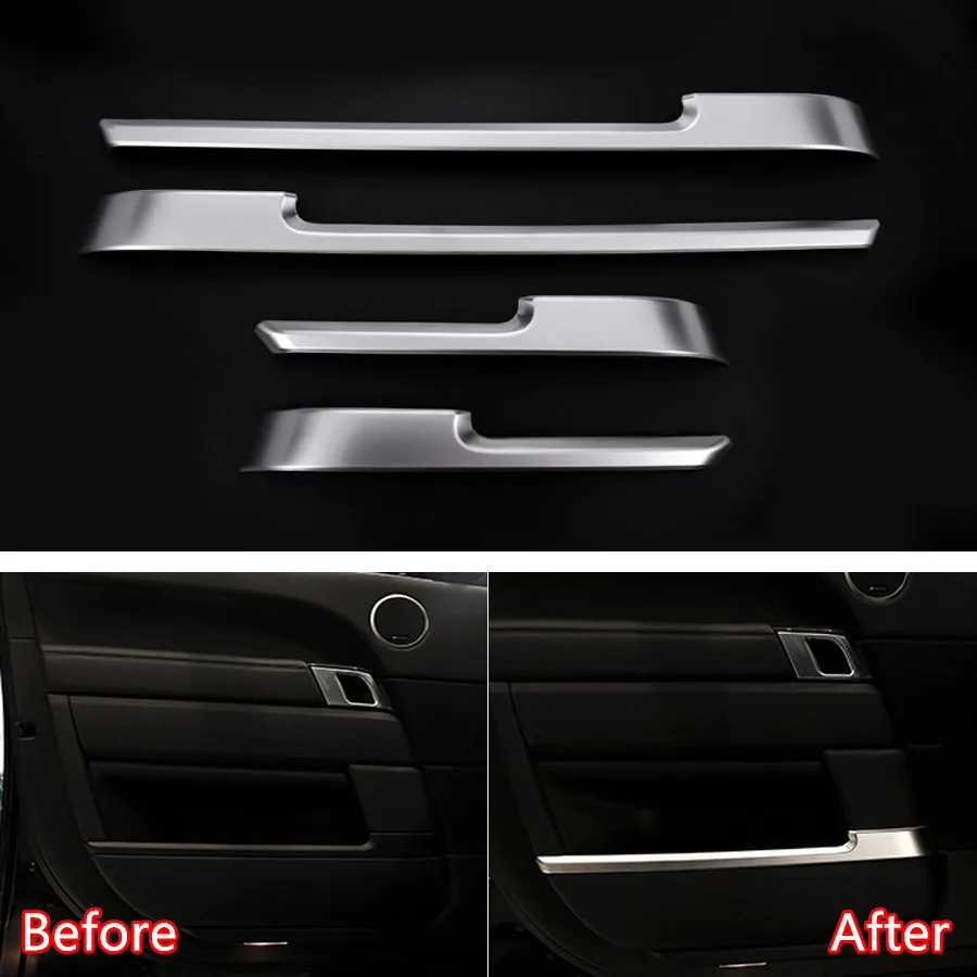 

YAQUICKA Fit For Land Rover Range Rover Vogue 2013-2017 Car Interior Door Panel Decoration Strips Cover Styling Trim ABS 4pcs