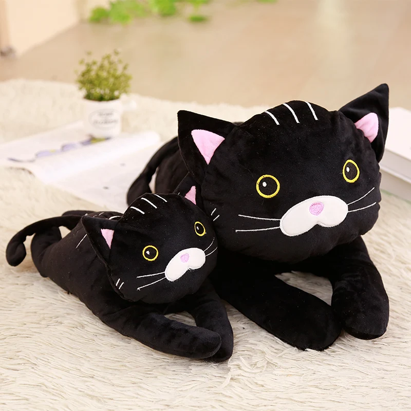 1pc 30/50cm Mysterious Black Cat Plush Toys Stuffed Soft Cartoon Animal Pillow Simulation Doll Cute Birthday Gift for Children