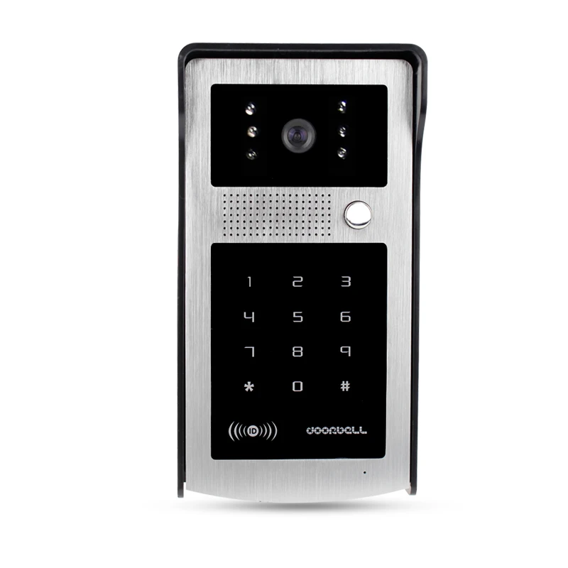 RFID Intercom System Entrance Machine Color Video Phone/DoorBell With Digital Touch Keypad Outdoor CMOS IR Night Vision Camera