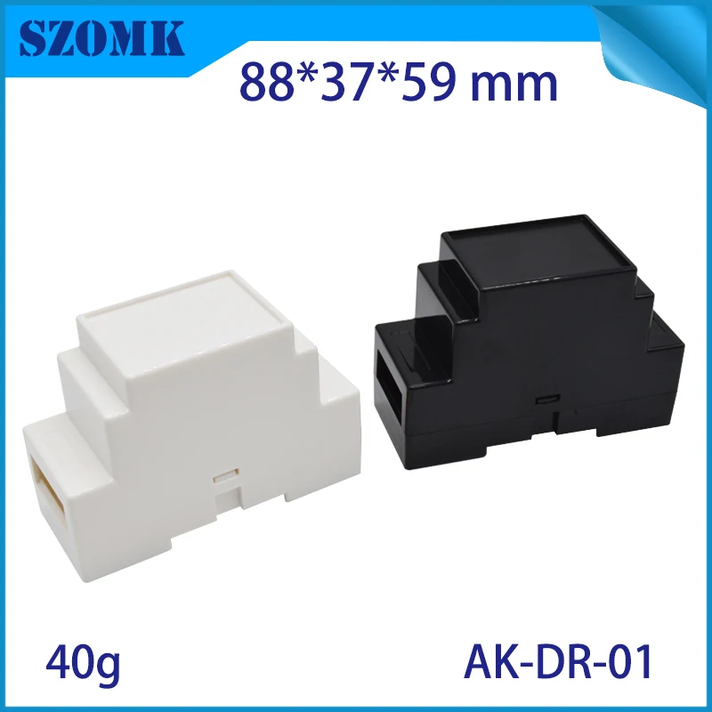 10Pieces Small Black plastic box din rail abs enclosures project junction box rail din case 88*37*59MM