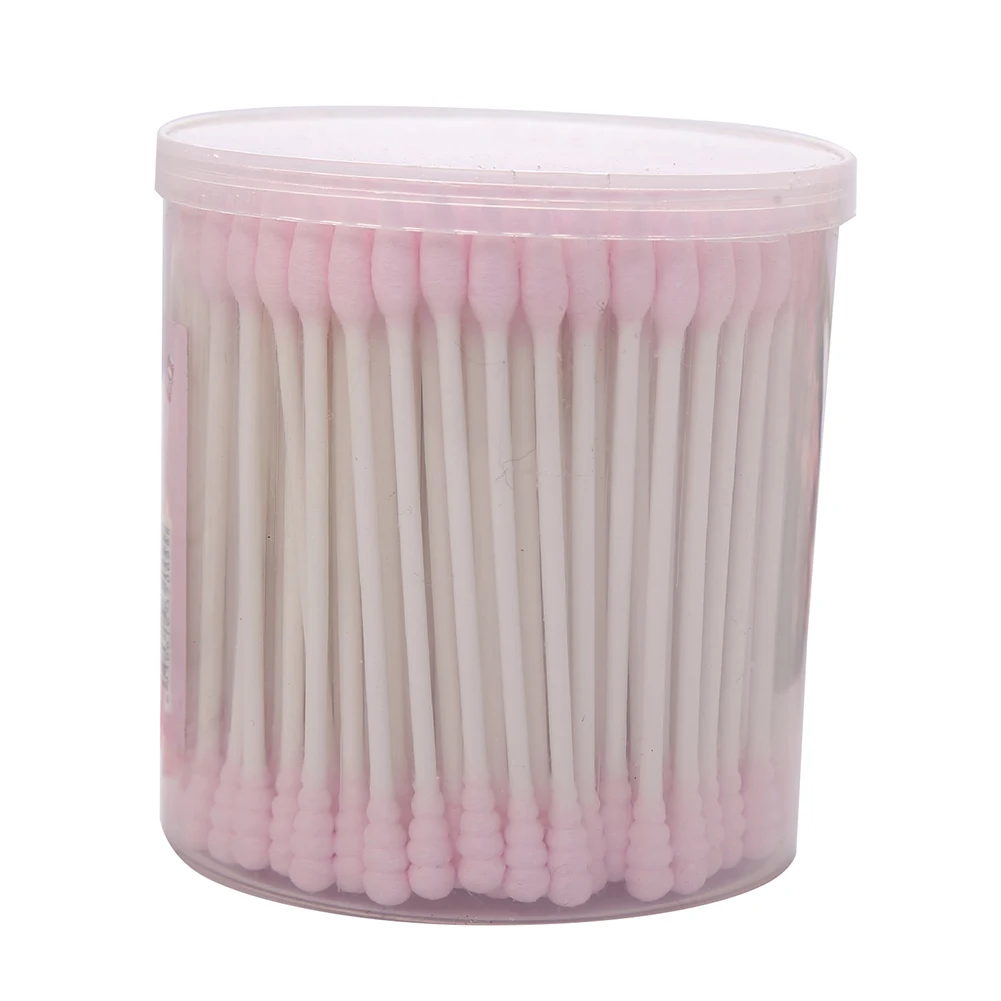 200Pcs Sharp Round Spiral Head Cotton Swabs 12 Colors women Makeup Cotton Buds Tip  Nose Ears Cleaning Health Care Tools