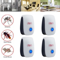 4 PCS Electronic Pest Repeller Ultrasonic Anti Mosquito trap Insect Repeller Mouse Cockroach Pest Reject Repellent EU/US Plug