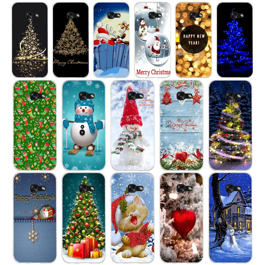 96SD Colorful Merry Christmas Santa Soft Silicone Tpu Cover phone Case for Samsung a3 a5 a6 plus a7 a8 a9 star lite s 6 7 8 9