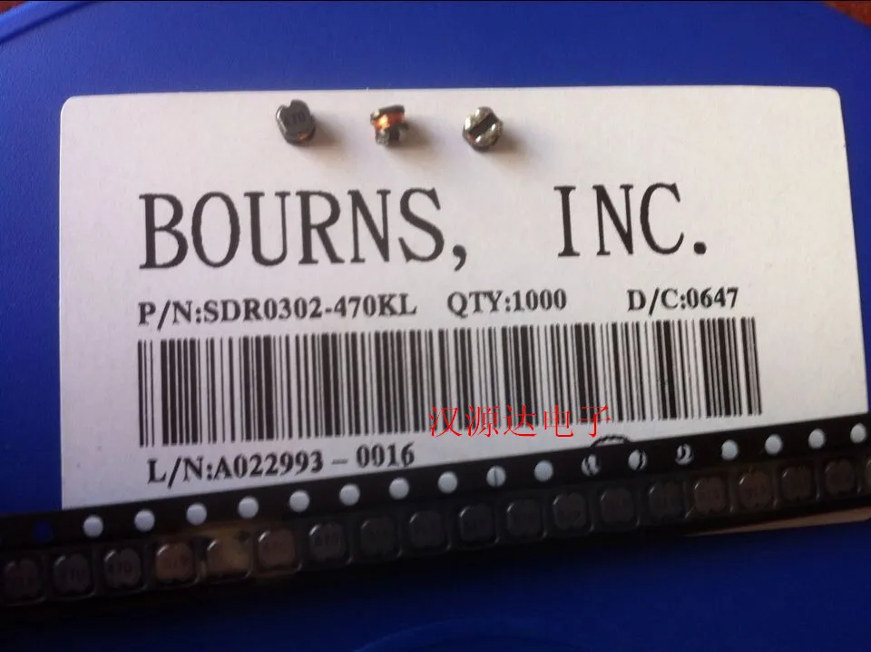 Bourns smd power inductor SDR0302-470KL 3 for x2 . 8 for x2 . 8mm 47uh 0.36a