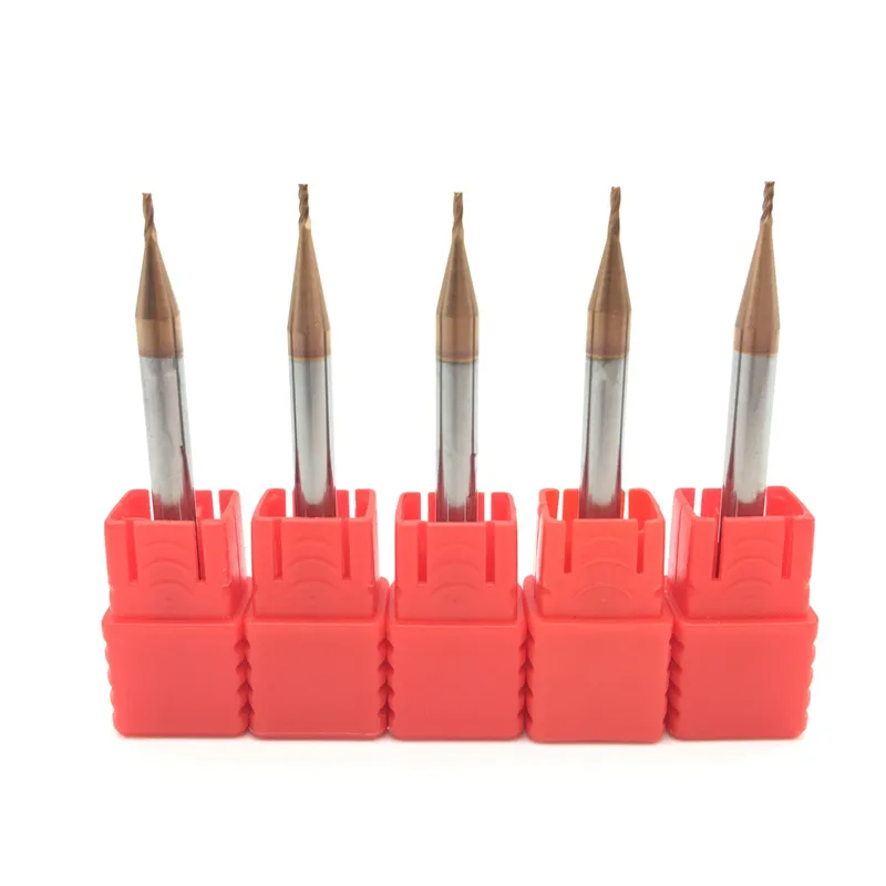 

5PCS HRC60 1mm Solid Carbide Endmills ENDMILL D1X3XD4X50L 4Flute Standard Length Side milling Slotting Profiling carbide cutter