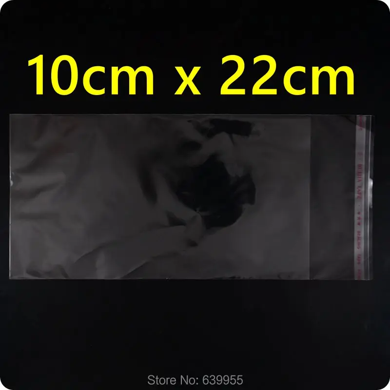 200pc 10*22 cm Clear Self Adhesive Seal Poly OPP Bag Plastic Packaging Bags