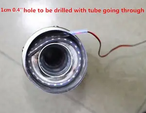 Tubo trasero de escape, tira de luz LED calentada roja, encendido de modificación para motocicleta