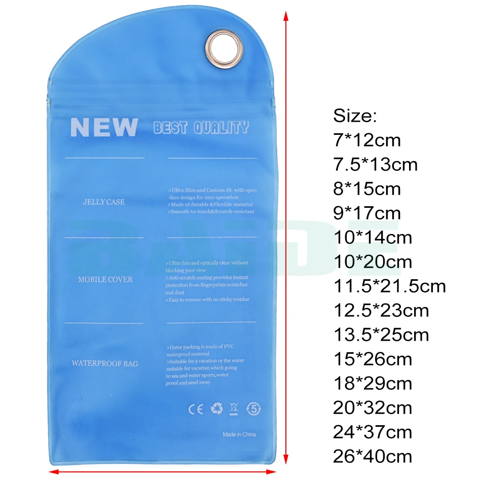 New Good Quality PVC Ziplock Water Resistant Packaging Bag Protective Cover for Mobile Phone Mountings Tools 200pcs/lot