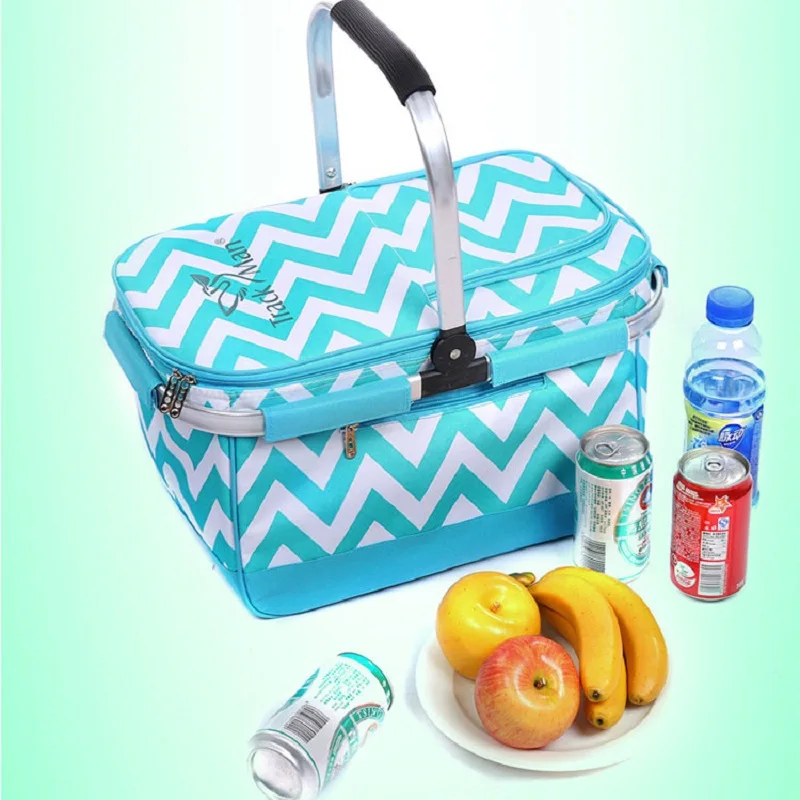 Big Size High Quality Picnic Basket Car Nets,Multi Function Portable Folding Insulation Bags Duffle ,Picnic bag for Outdoor