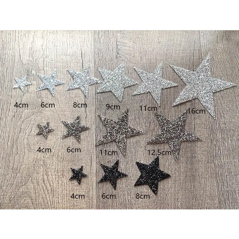 Shining Crystal Rhinestone Star Iron on Patches for Clothing Stickers Stripes on Clothes Appliques Iron-on Transfers DIY Badge