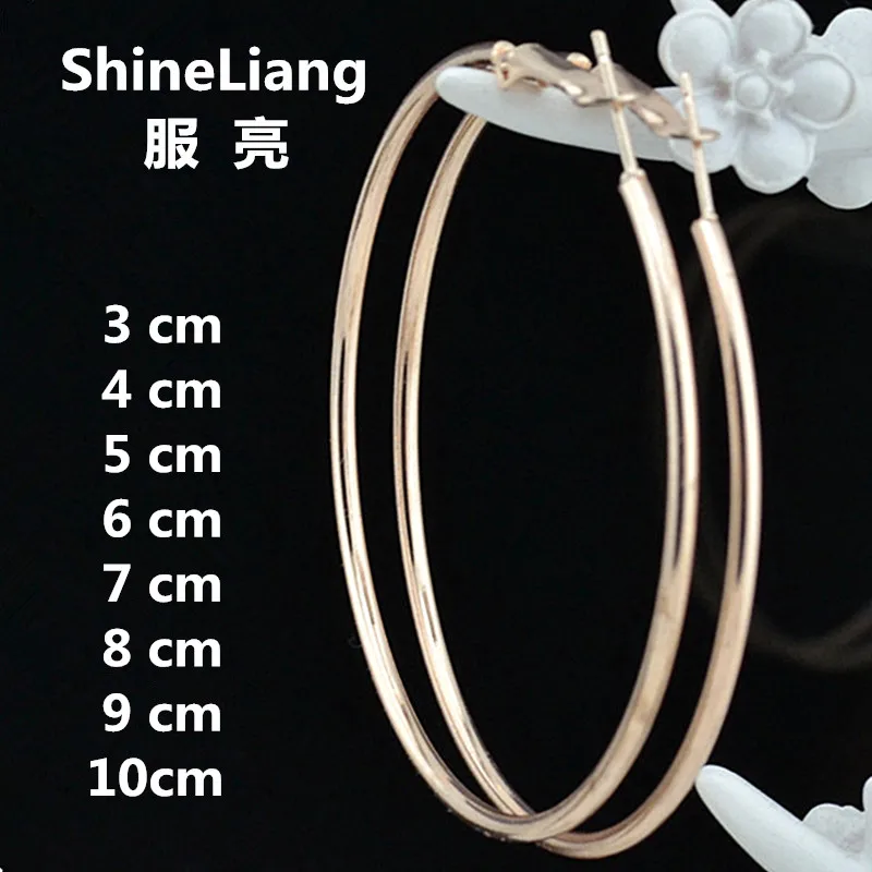 Hoop Earrings for Women Fashion Brand Super Large Big Small Circle Rose Gold Silver Black Plating Hot Classic Trend Exaggeration