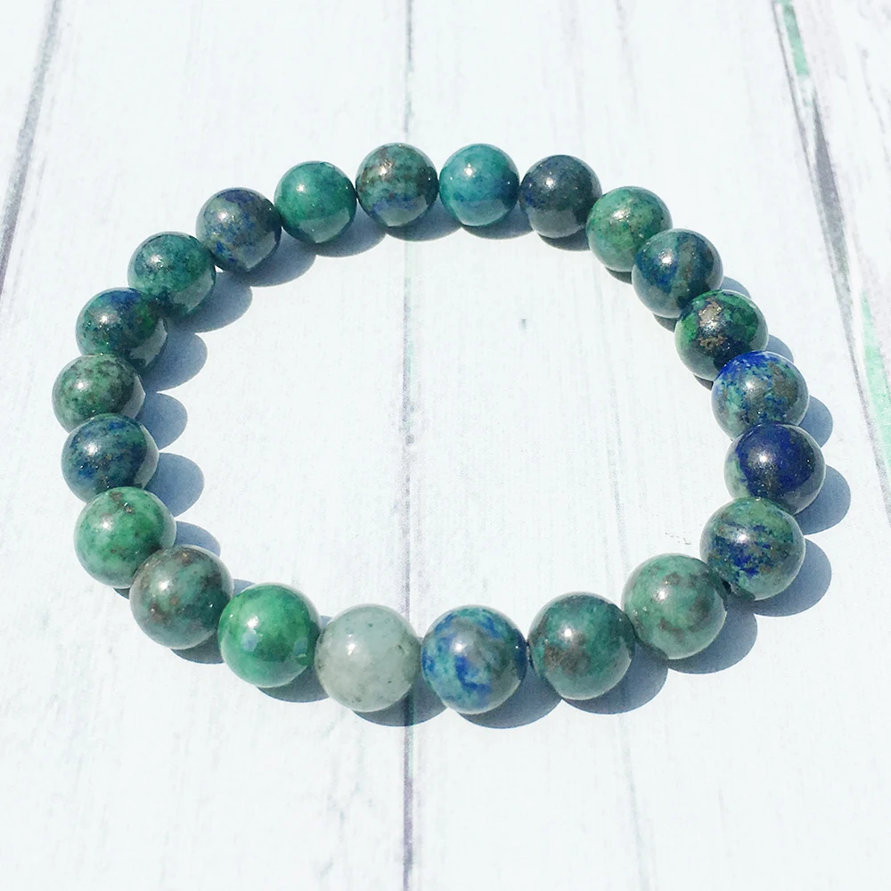 MG0393 Genuine Chrysocolla Bracelet Trendy Handmade Beaded Bracelet Meditation Wrist Mala Gift Divine Feminine Bracelet