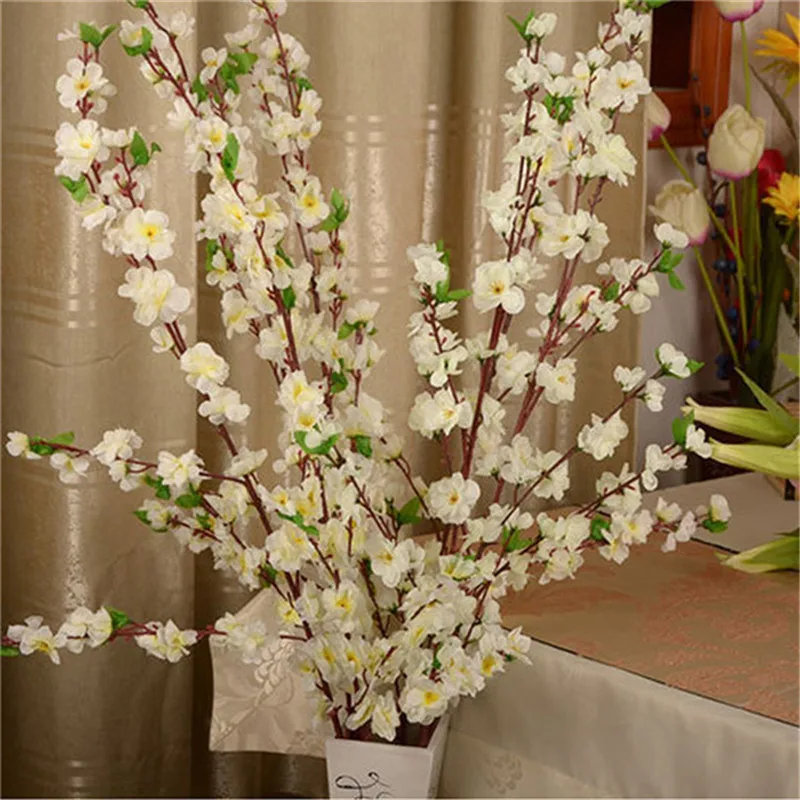 

65cm Artificial Cherry Flower Branch Silk Fake Plum Peach Blossom Branches Home Bedroom Wedding Party Decorations