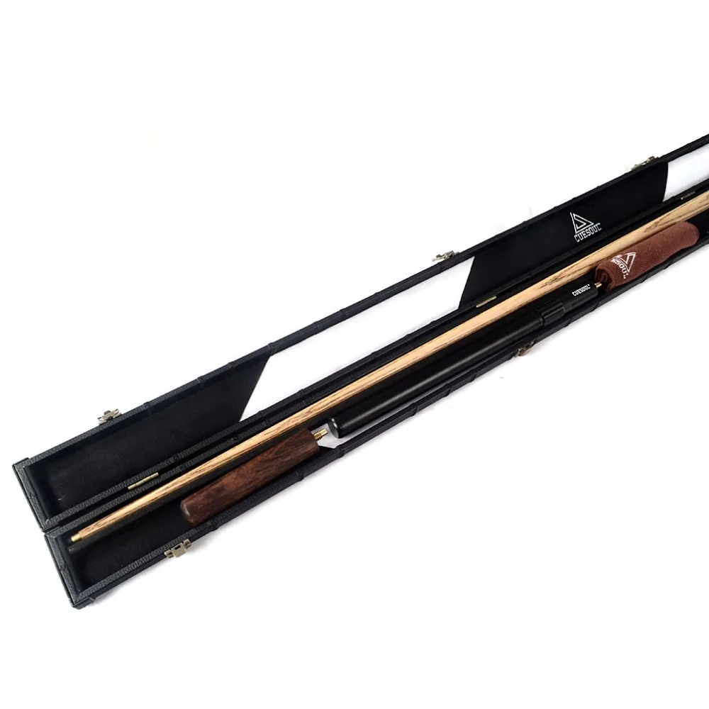 CUESOUL D414 18oz 1-Piece Handmade Snooker Cue with Aluminum Telescope Extension & Case