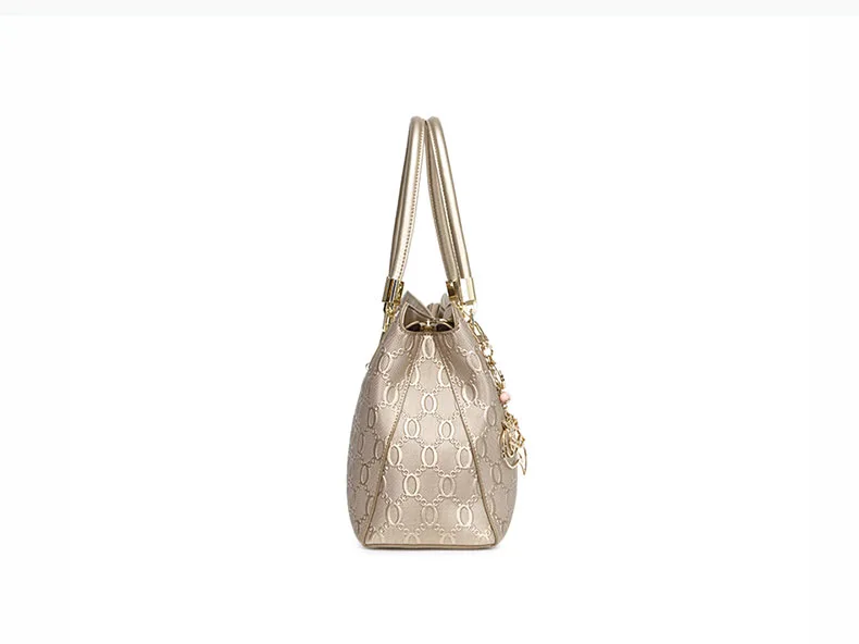 FOXER Elegante Mama-Tasche aus Rindsleder, Damen-Tragetasche mit großem Fassungsvermögen und Anhänger, vielseitige Pendler-Handtasche für Arbeit und Alltag – Detail 11