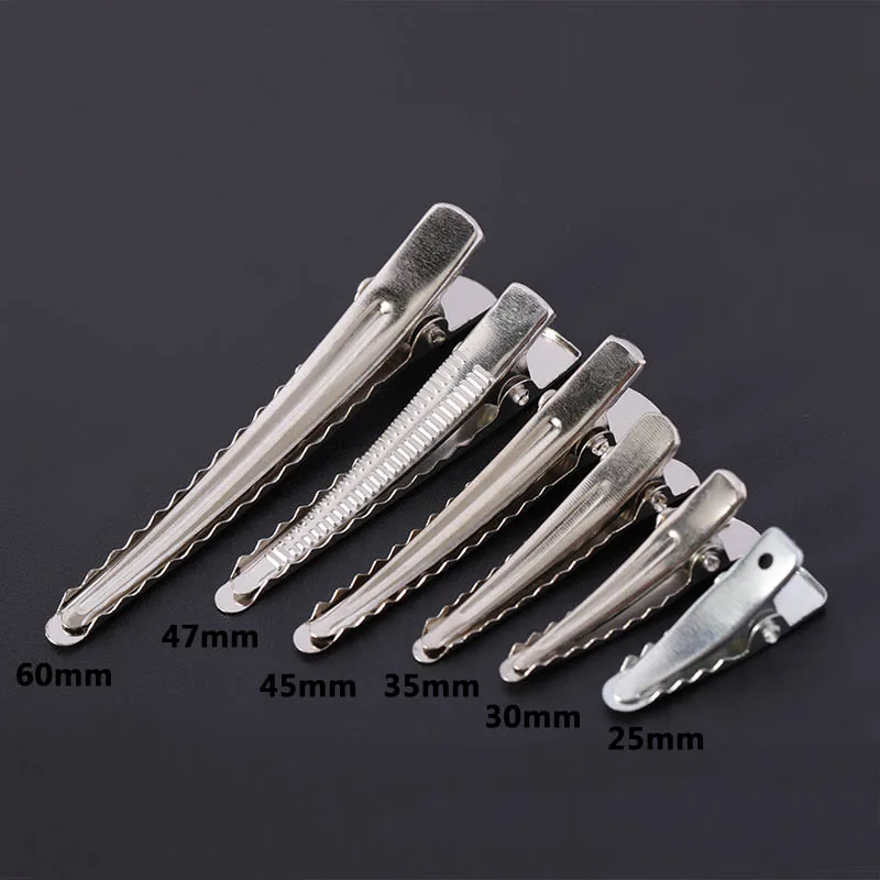 50pcs 25-60mm Hair Clip For Jewelry Making Single Prong Alligator Hairpin With Teeth Blank Setting Base For DIY Hair Clips