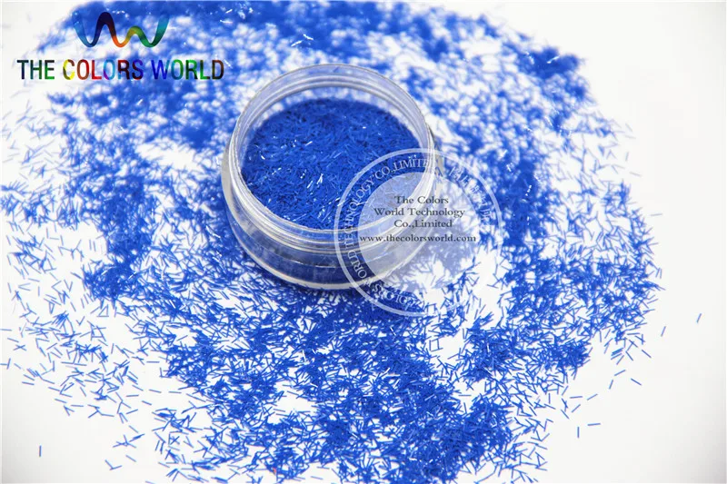 TCH310 0.2*3mm Size Solvent Resistant  Mate  Royal Blue Colors Tinsel  Bar Strip shape glitter for nail art and other deco