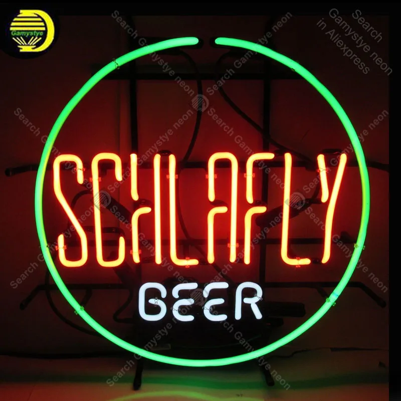 

NEON SIGN For Schlafly Beer NEON Lamp GLASS Tube Decor Beer Bar Pub SIGN Windows Handcraft Hotel anuncio luminoso Dropshipping