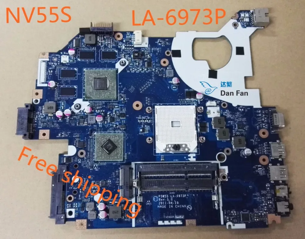 

For gateway NV55S Laptop Motherboard P5WS5 LA-6973P Mainboard 100%tested fully work