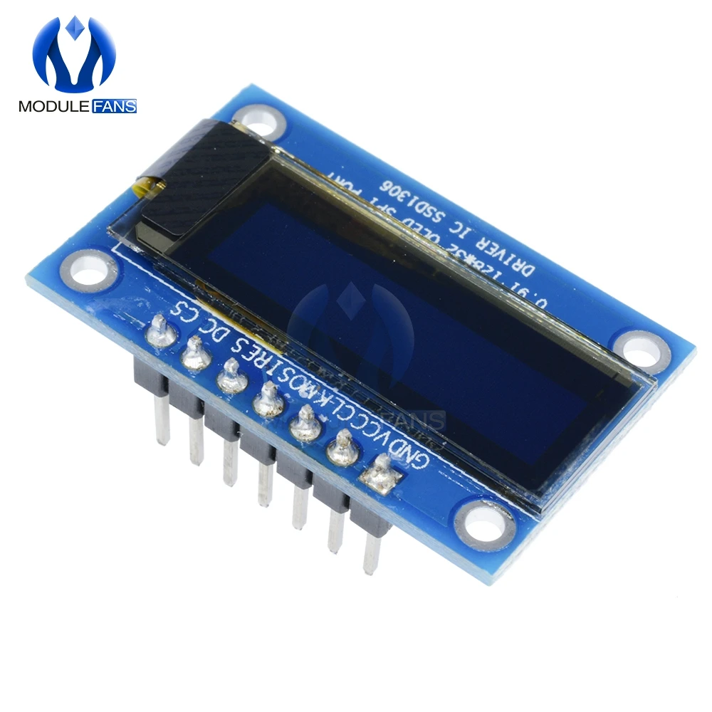 0.91 Inch SPI 128x32 White OLED LCD Display DIY Module Driver IC DC 3.3V-5V For Arduino PIC 0.91''