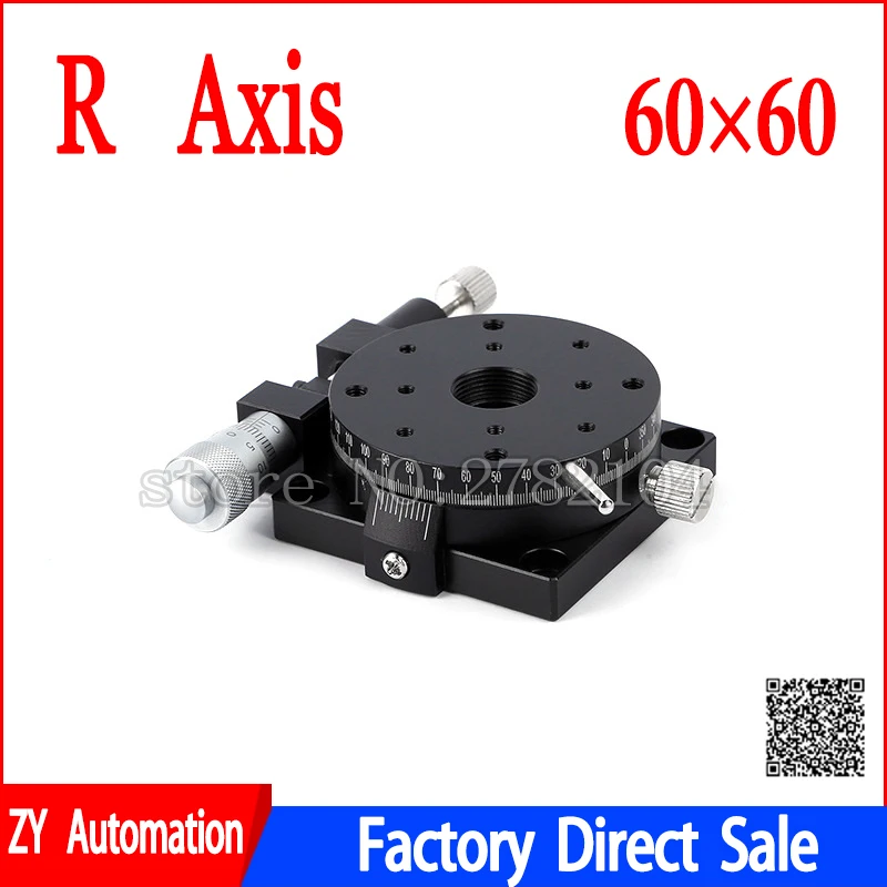 Micrômetro Giratório Manual da Tabela Deslizante da Carga Pesada Precisão Ajustar a Plataforma do Ângulo Rsp60-l Ótico Eixo r 60 mm 24 360 Graus