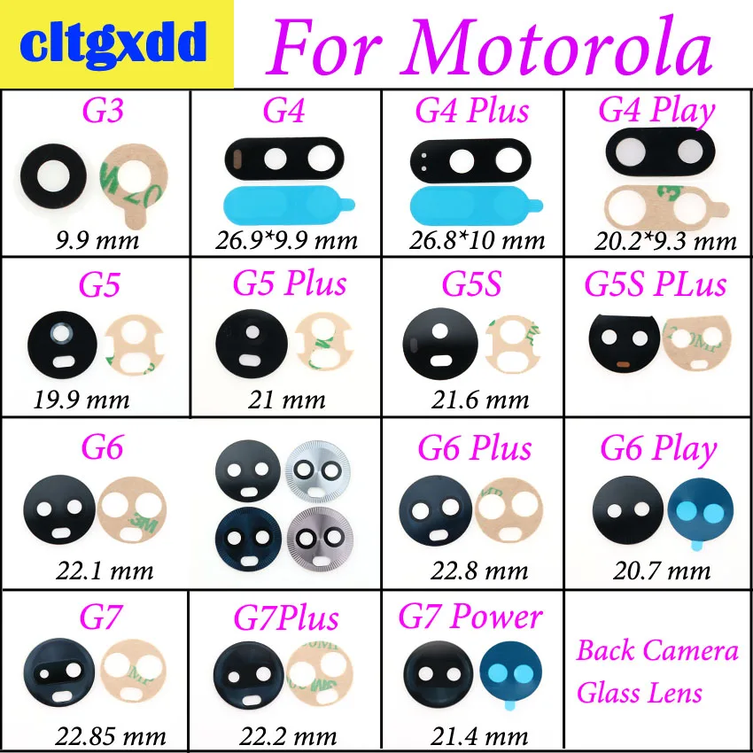 cltgxdd Rear Back Camera Glass Lens Protection Cover With Sticker For Motorola G7 Power G3 G4 G5 G5S G6 Play G7 Plus Glass Lens