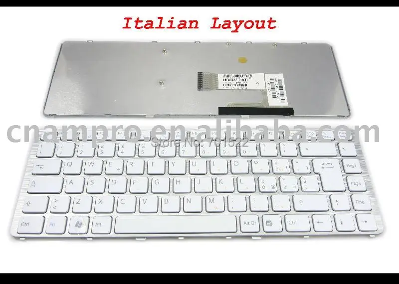 New Laptop Keyboard for Sony Vaio VGN-NW Series (with Frame) Silver IT* Version - 148738051