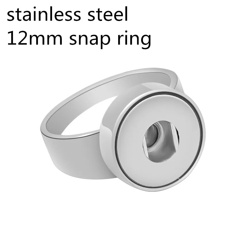 New JZ0017 Simple 316L stainless steel snap rings 4 size fit 12MM snap buttons DIY fittings wholesale