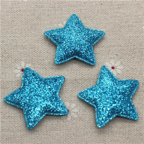 3.3m 40pcs mix color Star Non-woven patches glitter Felt Appliques for clothes Sewing Supplies diy craft ornament