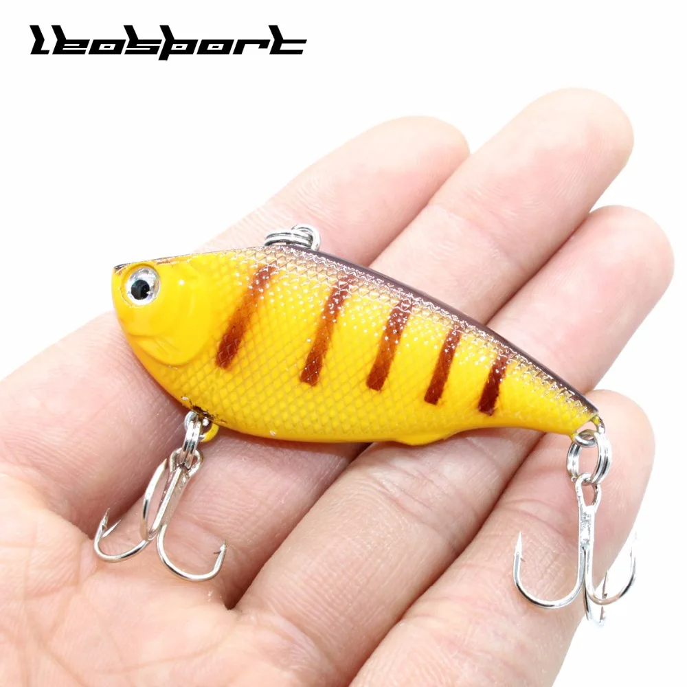 LEOSPORT New arrival hot sale 1pcs 5.5cm 7.5g hard plastic crap fishing tackle 3d eyes fish wobblers swimbait crankbait treble h