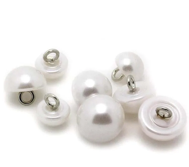 

Sewing buttons 50pcs 7.5mm 9mm 10mm 11.5mm 12.5mm 15mm 18mm 20mm white/pearl white/black half pearl shank button