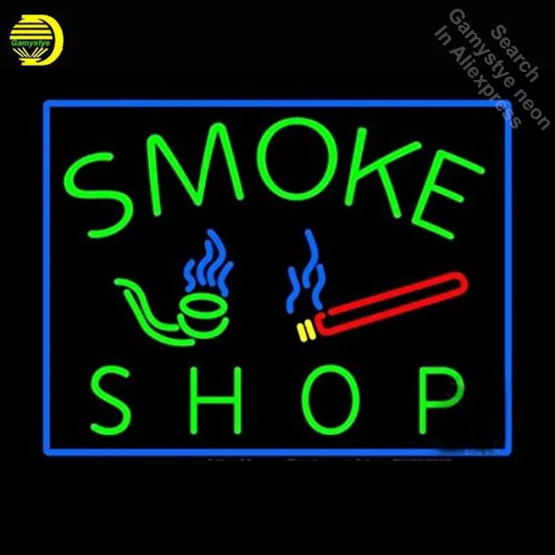 Neon Signs for Smoke Shop Neon Light Sign Handcrafted Recreation Cigar Room Neon Bulbs Glass Tube Decorate Fast dropshipping