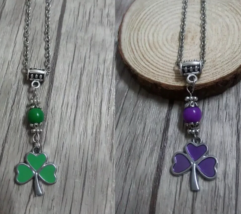 HOT !!! Fashion Choker Vintage ALLOYGREEN 3-LEAF CLOVER IRISH SHAMROCK CORD Necklace&Pendants Women Jewelry B541