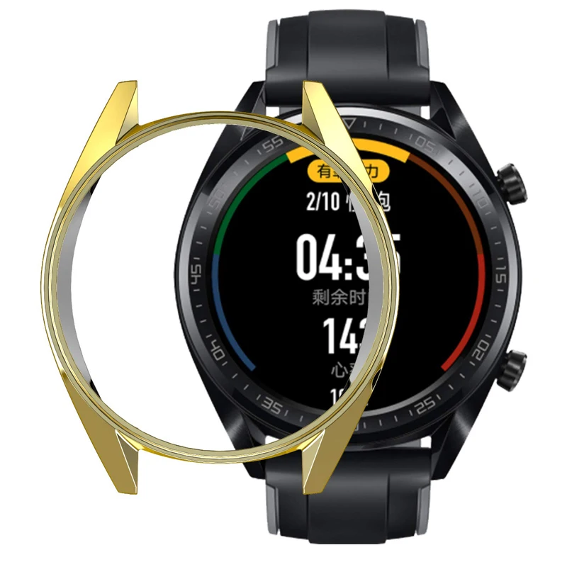 Funda protectora para Huawei Watch GT/GT2 de 46MM, cubierta de electrochapa ultrafina de TPU, marco de protección de silicona suave, accesorios