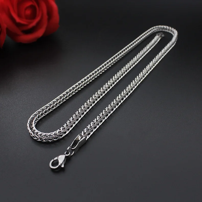 Fashion Simple New Titanium Steel Necklace Foxtail Chain Stainless Steel Jewelry Multilayer Necklace Hot Sale