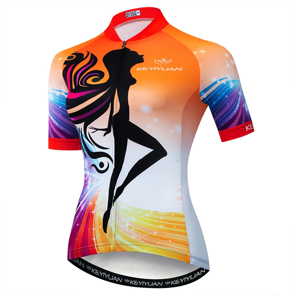 2019 Keyiyuan Summer New Road Racing Bike Riding Equipment Quick Dry Breathable Women's Dancing Beauty Short Sleeve Top