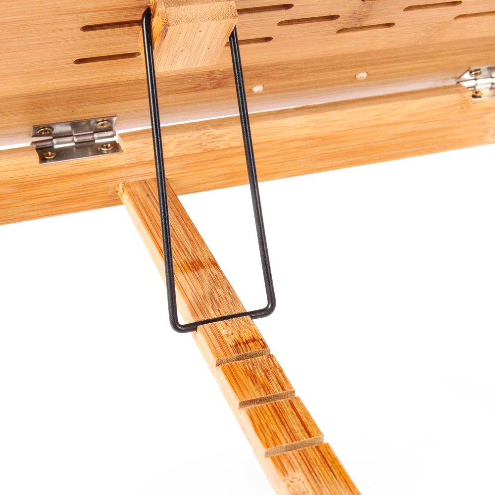 53cm Smooth Adjustable Computer Desk with Cup Stand Wood Color