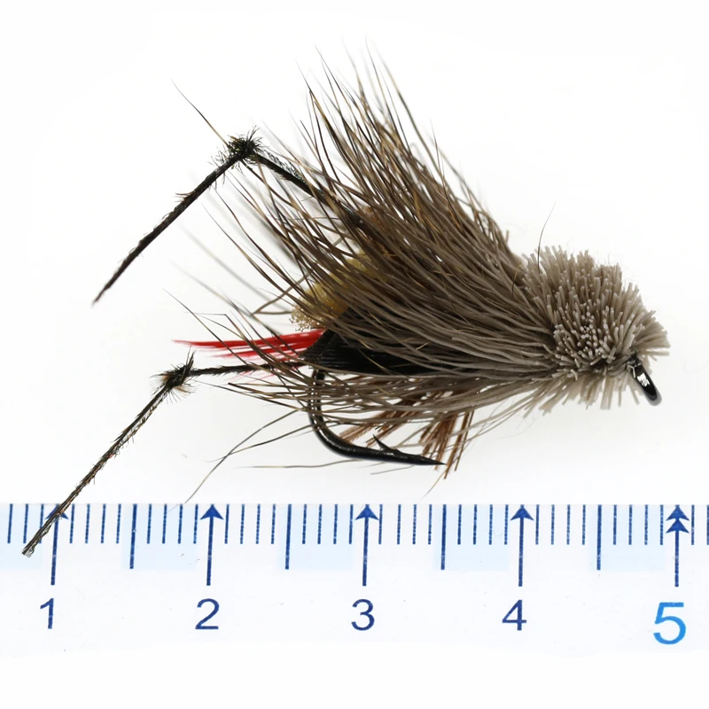 ICERIO 6PCS Grasshopper Dry Flies Terrestrial Fly Trout Fly Fishing Lures #6