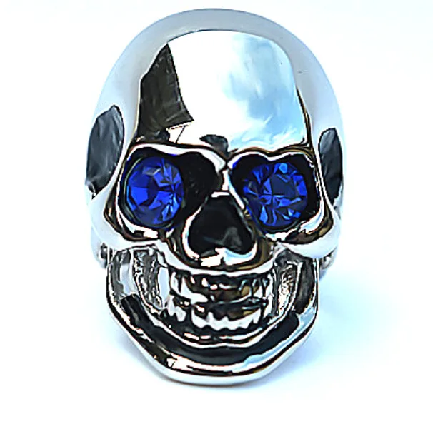 Blue eyes ghost head ring personality men's male ring jewelry free shipping