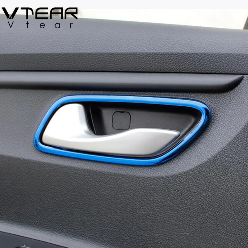 Vtear For Kia Rio 4 X-Line Inner door pull cover interior bowl circle car-styling Interior Mouldings Accessories part 2017