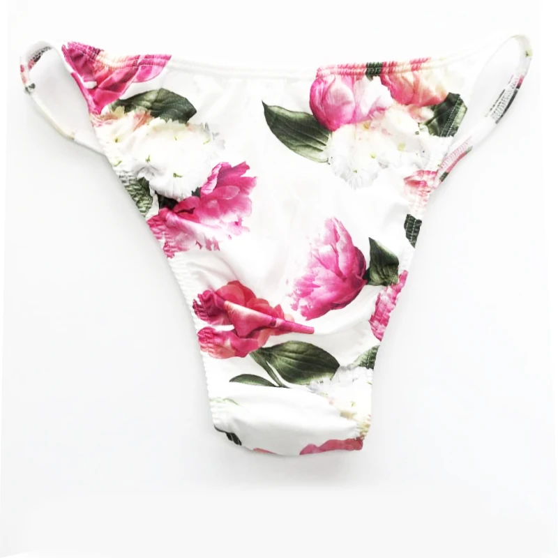 Mens Sexy Floral Milk silk Floral Sissy Underwear Pouch Low Rise Lingerie Briefs Underwear Erotic Gay Mens Lingerie UnderPants