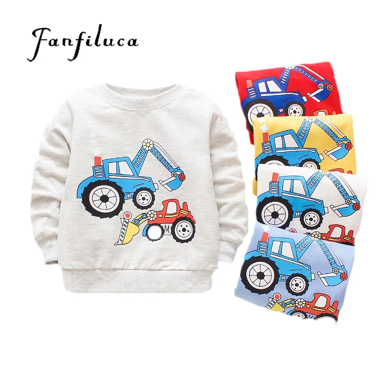 Boys Long Sleeve Tshirt Cartoon Cotton T-shirt for Boy O-neck Yellow White Boys t-shirt Children's Things for Boys Kids Clothes