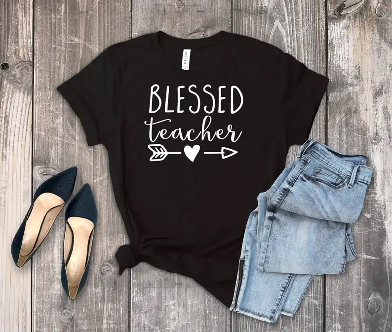 

Skuggnas New Arrival Blessed teacher shirt Gift for teacher Tees Back to school Tumblr tshirts Aesthetic Clothing Drop ship