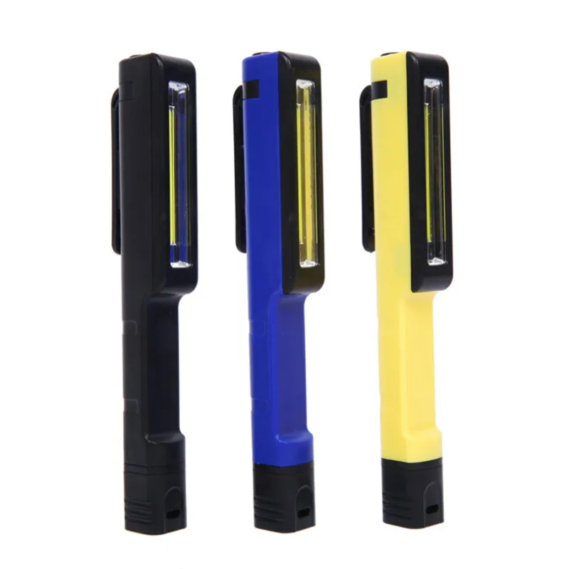 COB LED ضوء كليب على جيب ضوء التفتيش العمل ضوء مصباح يدوي مع المغناطيسي كبيرة للتخييم