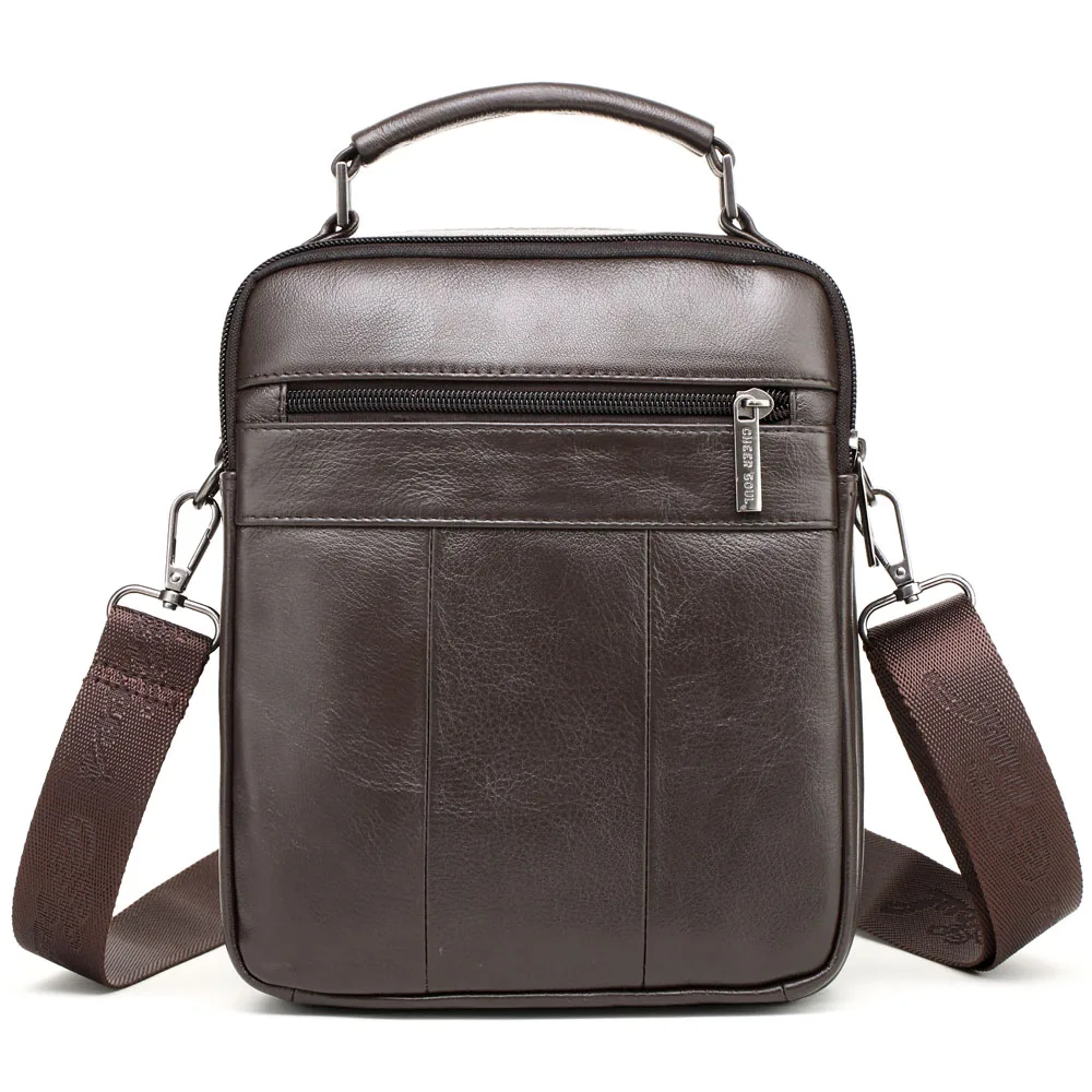 CHEER SOUL Genuine Leather Messenger Bag Men Shoulder Bags Small ipad Tote Vintage Crossbody Bags Male Business Handbags bolsa